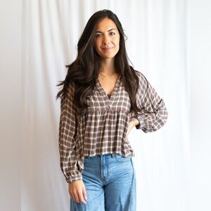 American Eagle Plaid Top